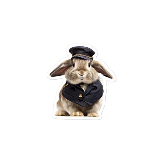 Mini Lop Transit Operator Bunny Sticker - Stickerfy.ai