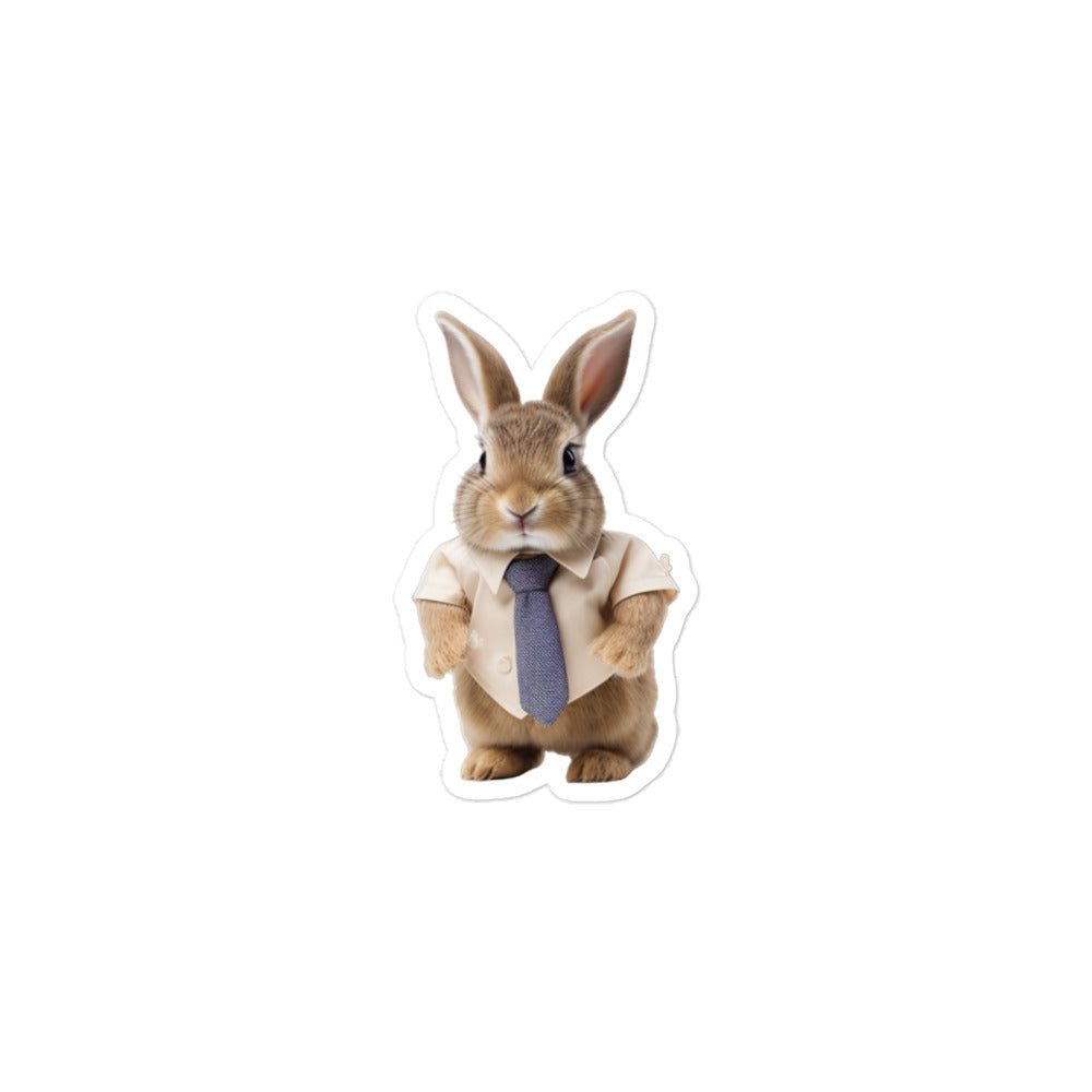 Mini Satin Persuasive Sales Bunny Sticker - Stickerfy.ai