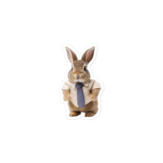 Mini Satin Persuasive Sales Bunny Sticker - Stickerfy.ai