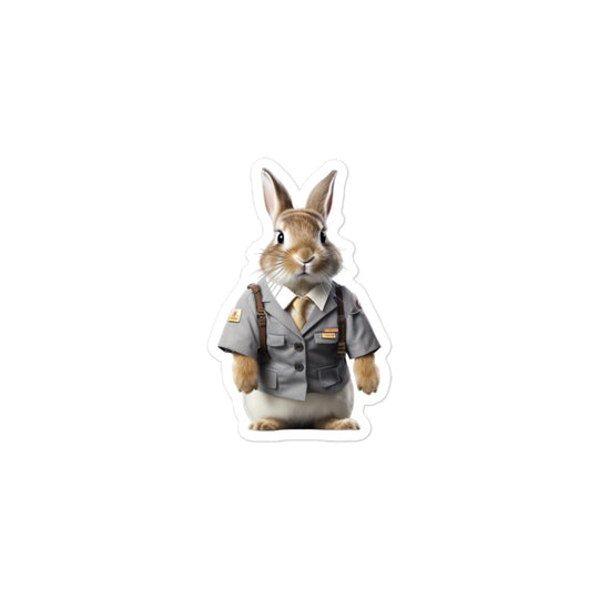 Netherland Dwarf Transit Operator Bunny Sticker - Stickerfy.ai