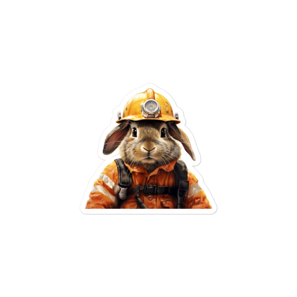 Rhinelander Brave Firefighter Bunny Sticker - Stickerfy.ai