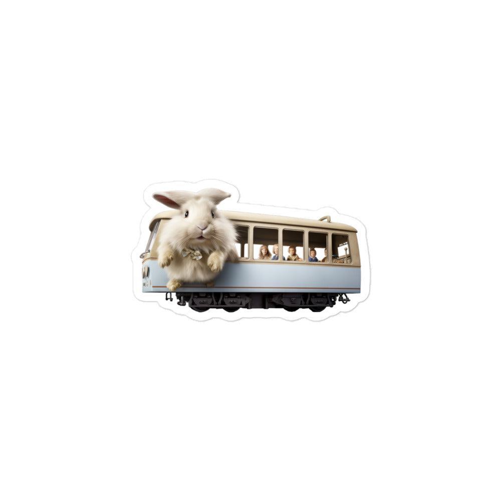 Satin Angora Transit Operator Bunny Sticker - Stickerfy.ai