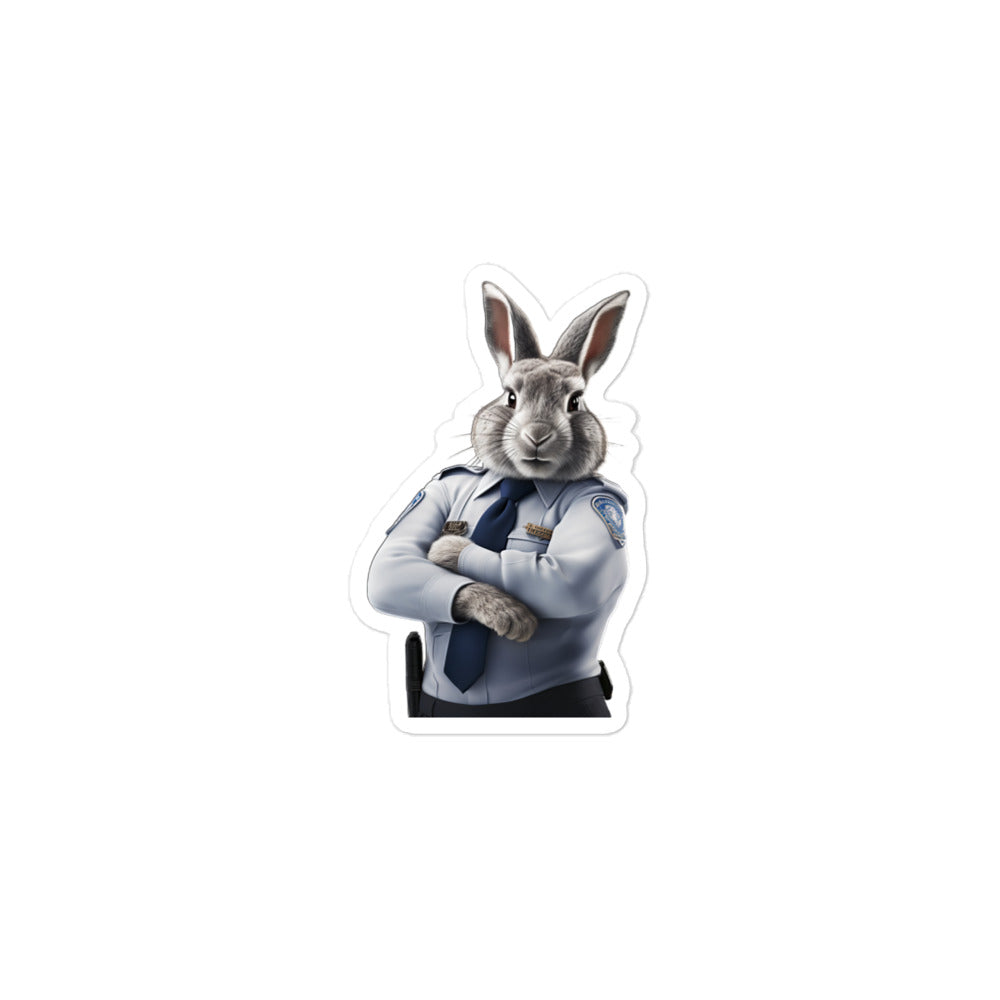 Silver Fox Security Officer Bunny Sticker - Stickerfy.ai