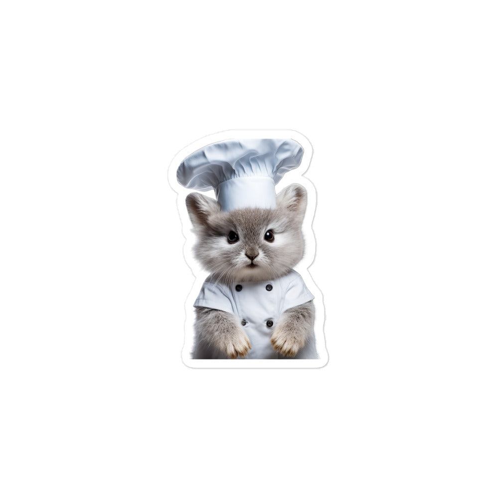 Silver Marten Chef Bunny Sticker - Stickerfy.ai
