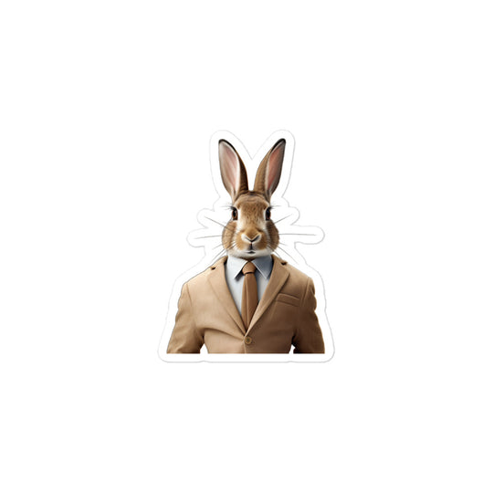 Tan Persuasive Sales Bunny Sticker - Stickerfy.ai