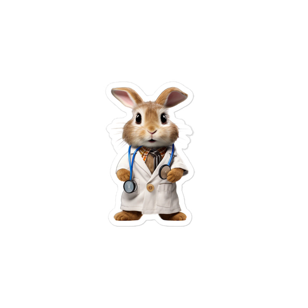 Tan Compassionate Doctor Bunny Sticker - Stickerfy.ai