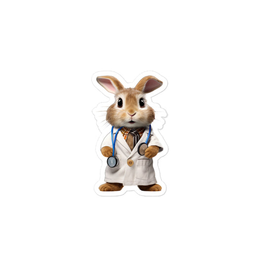 Tan Compassionate Doctor Bunny Sticker - Stickerfy.ai