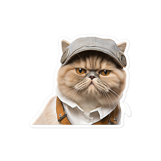 Exotic Shorthair Transit Operator Sticker - Stickerfy.ai