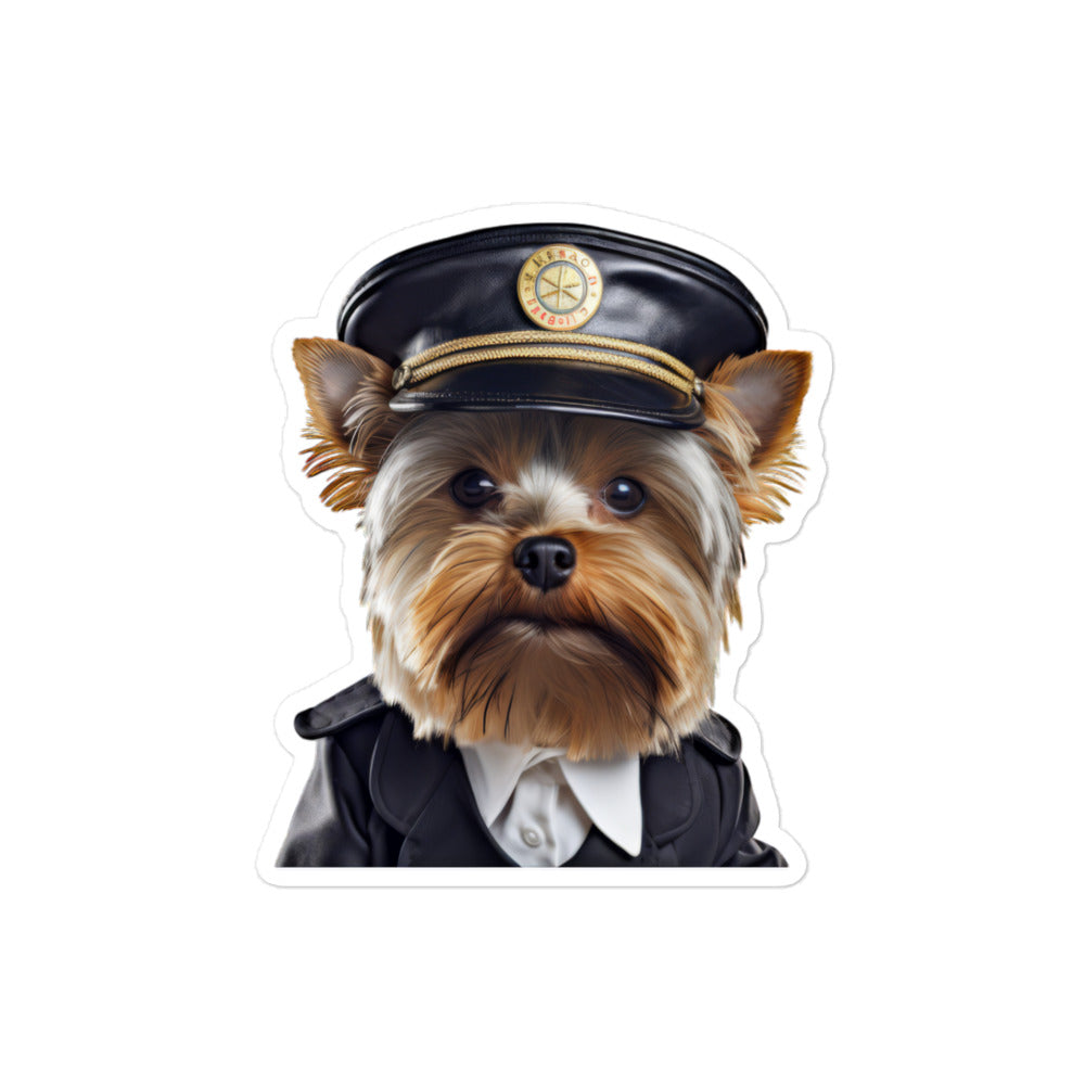 Yorkshire Terrier Transit Operator Sticker - Stickerfy.ai