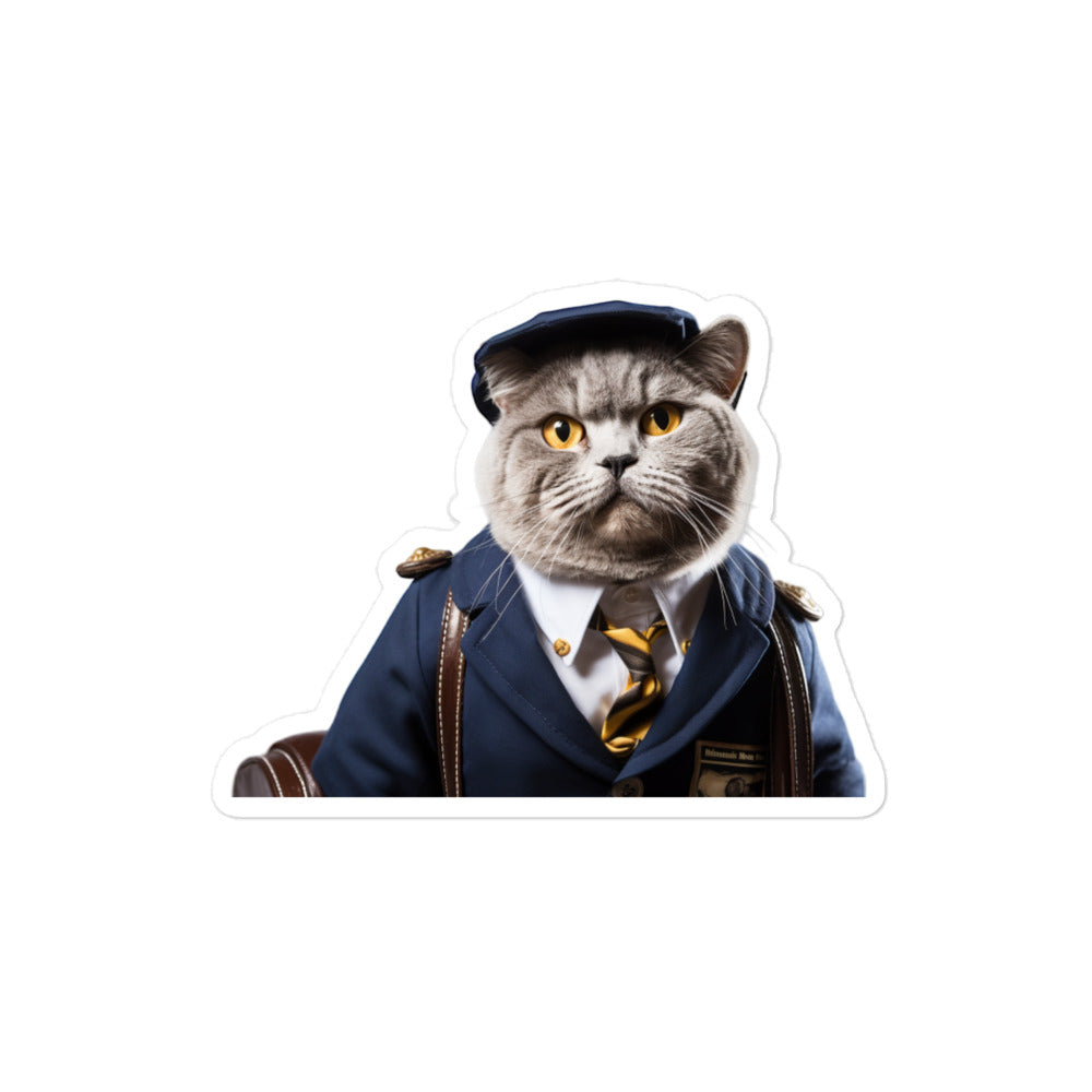 British Shorthair Transit Operator Sticker - Stickerfy.ai