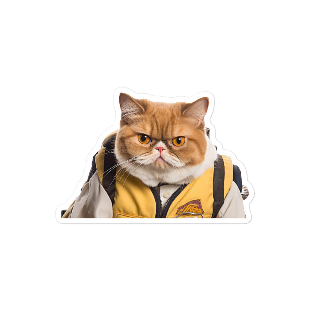 Exotic Shorthair Transit Operator Sticker - Stickerfy.ai
