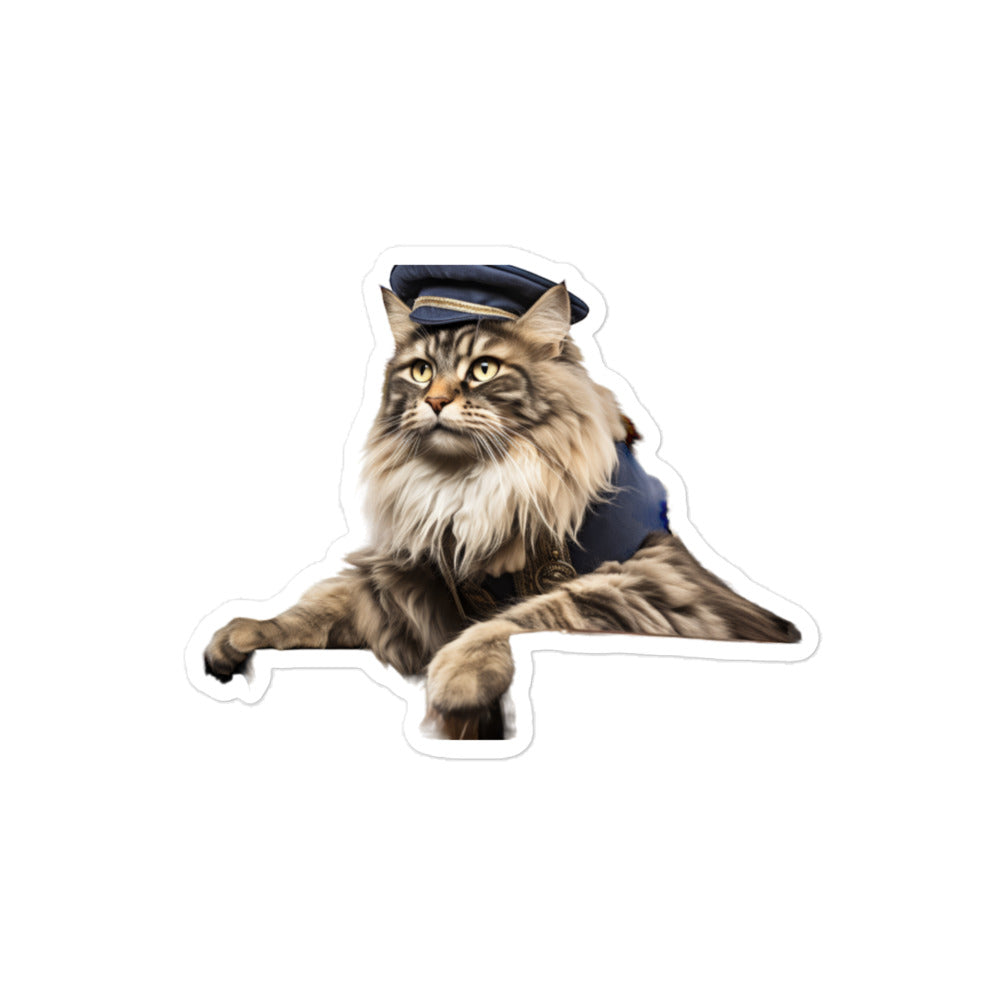 Maine Coon Transit Operator Sticker - Stickerfy.ai