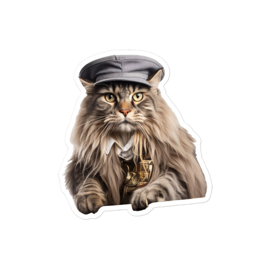 Maine Coon Transit Operator Sticker - Stickerfy.ai