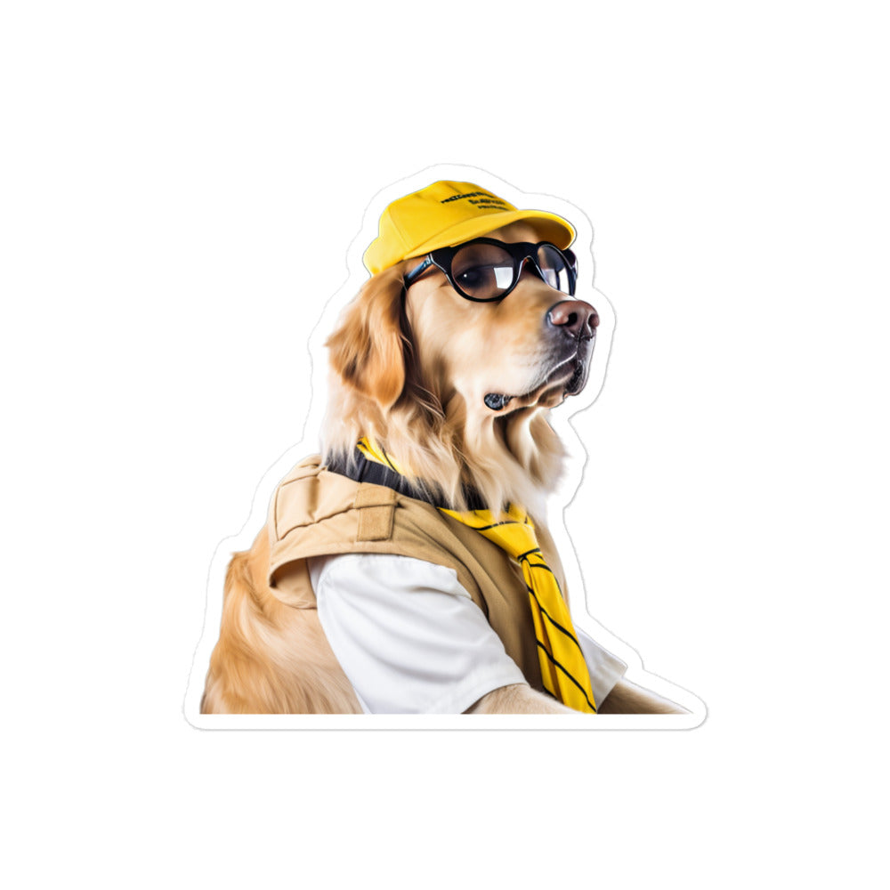 Golden Retriever Transit Operator Sticker - Stickerfy.ai