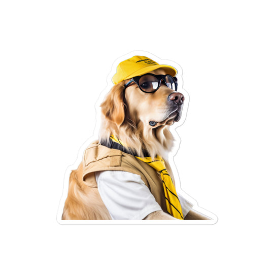 Golden Retriever Transit Operator Sticker - Stickerfy.ai