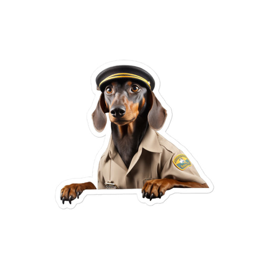 Dachshund Transit Operator Sticker - Stickerfy.ai