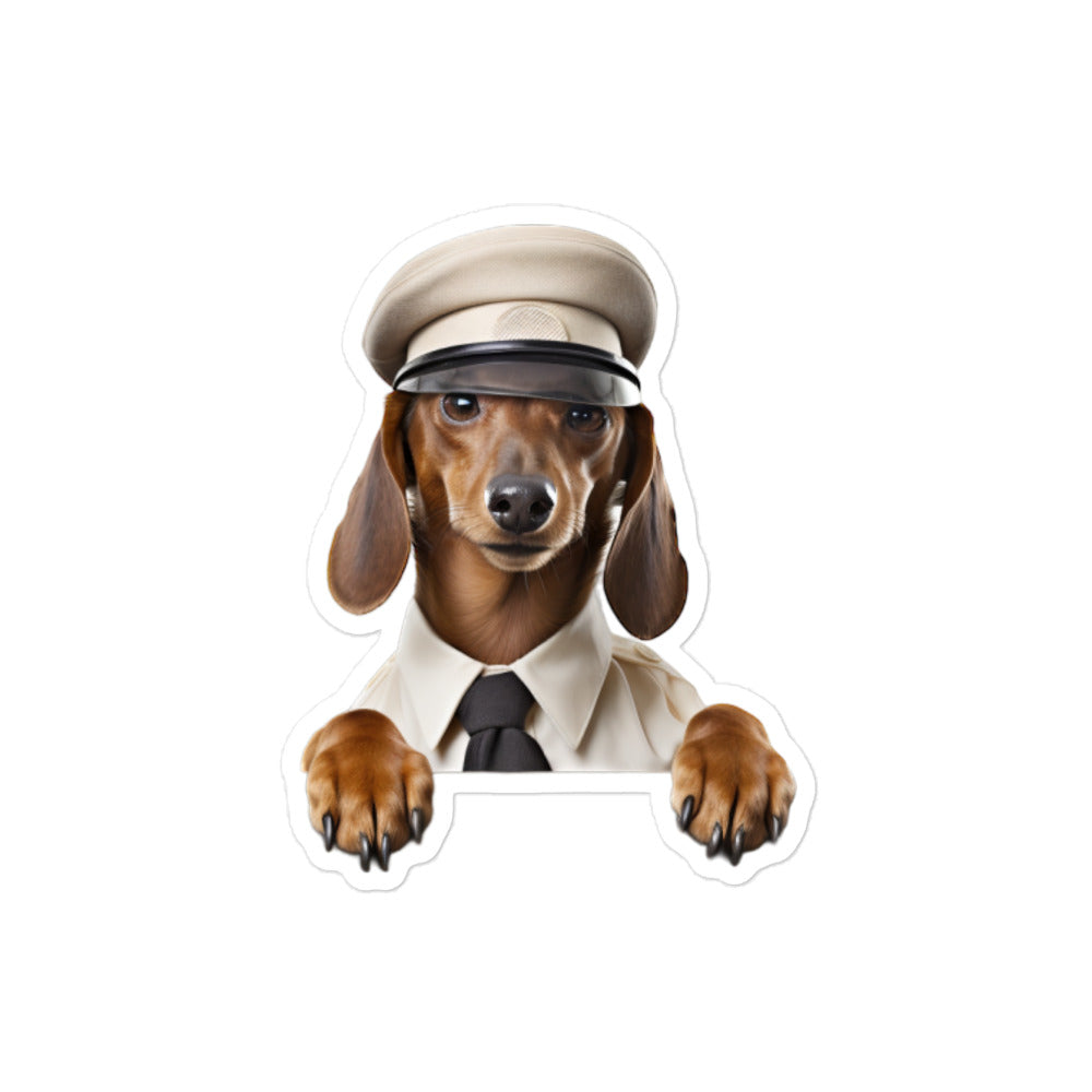 Dachshund Transit Operator Sticker - Stickerfy.ai