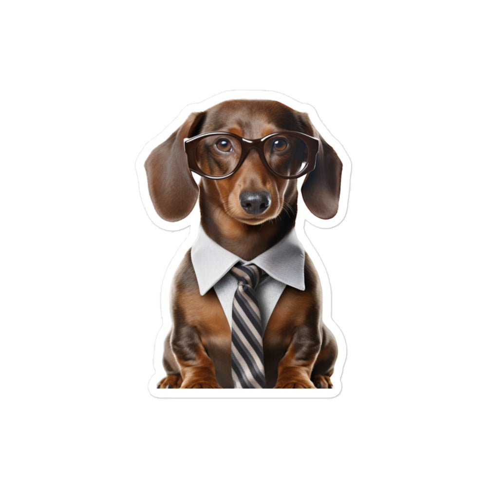 Dachshund Sales Consultant Sticker - Stickerfy.ai