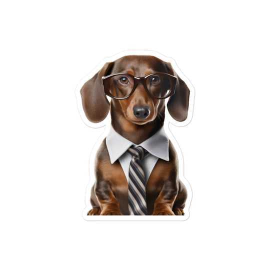 Dachshund Sales Consultant Sticker - Stickerfy.ai