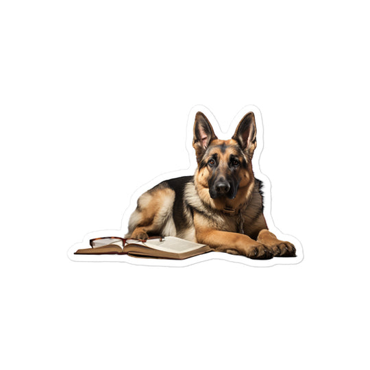 German Shepherd Student Sticker - Stickerfy.ai