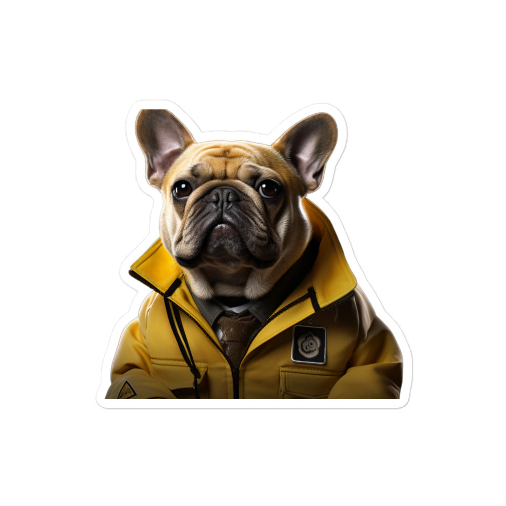 French Bulldog Transit Operator Sticker - Stickerfy.ai