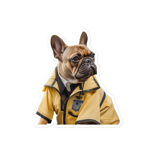 French Bulldog Transit Operator Sticker - Stickerfy.ai