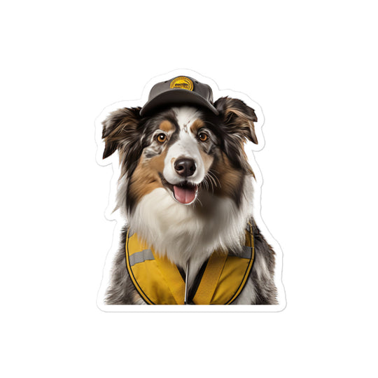 Australian Shepherd Transit Operator Sticker - Stickerfy.ai