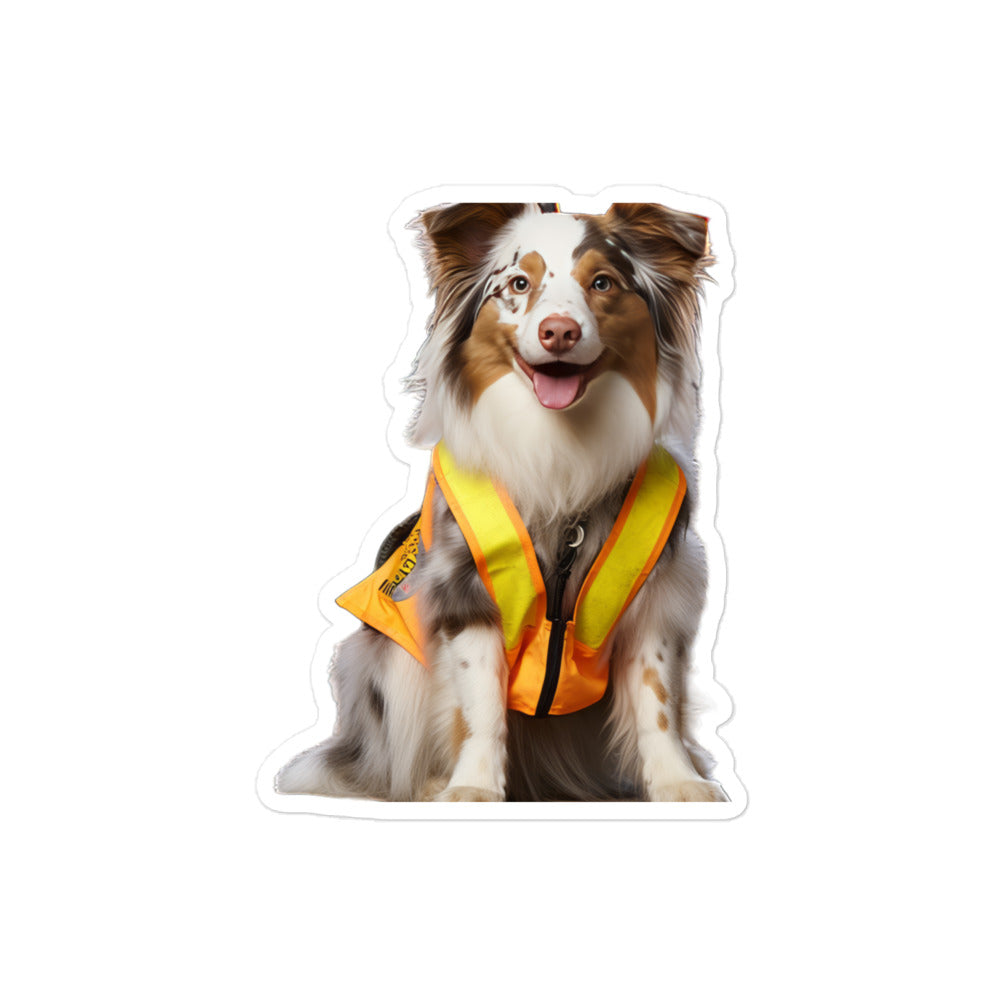 Australian Shepherd Transit Operator Sticker - Stickerfy.ai