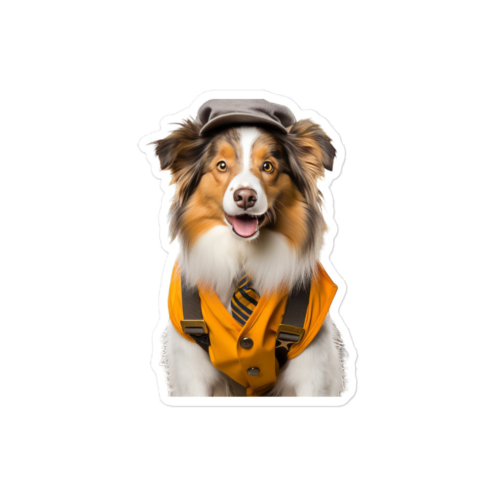Australian Shepherd Transit Operator Sticker - Stickerfy.ai