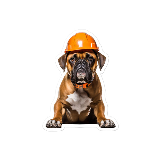 Boxer Contractor Sticker - Stickerfy.ai