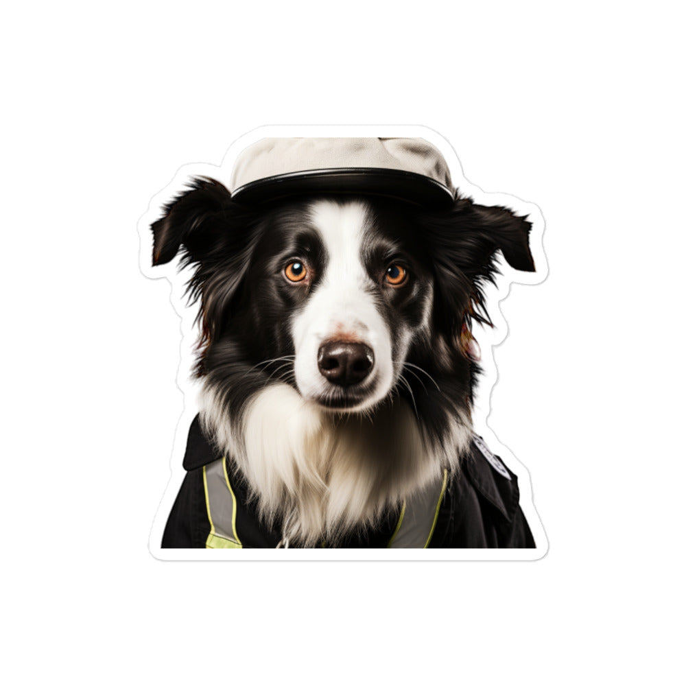 Border Collie Transit Operator Sticker - Stickerfy.ai