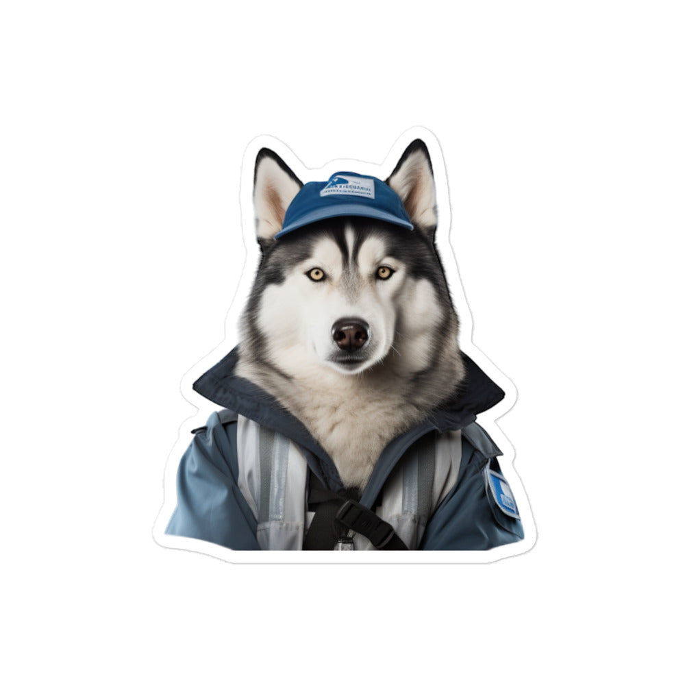 Siberian Husky Transit Operator Sticker - Stickerfy.ai