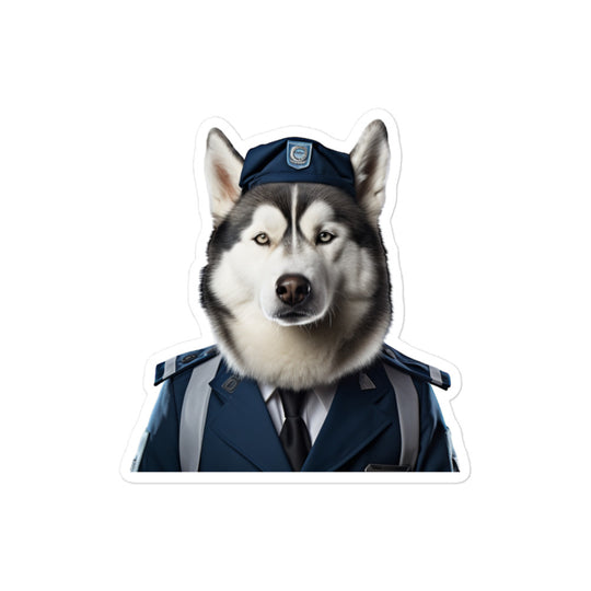 Siberian Husky Transit Operator Sticker - Stickerfy.ai