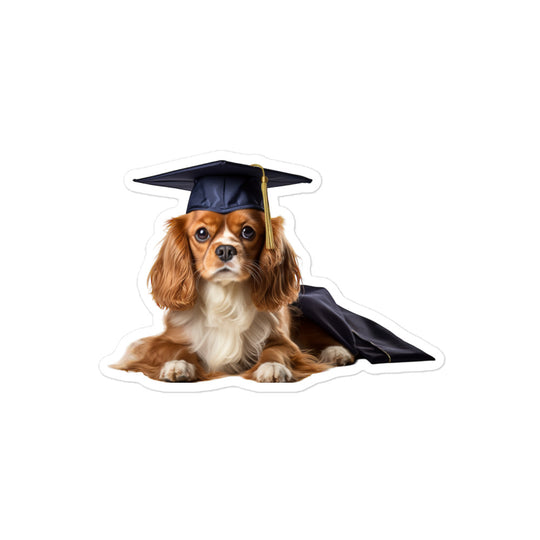 Cavalier King Charles Spaniel Student Sticker - Stickerfy.ai