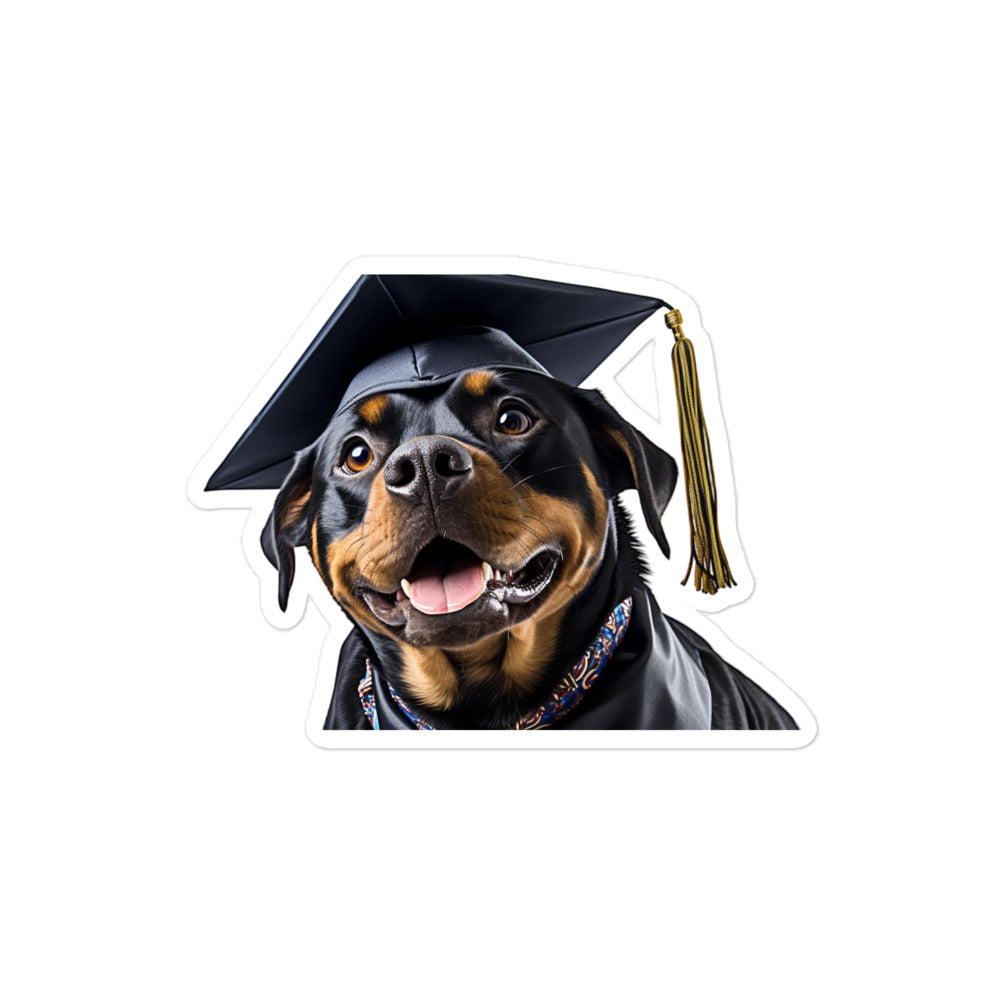 Rottweiler Student Sticker - Stickerfy.ai