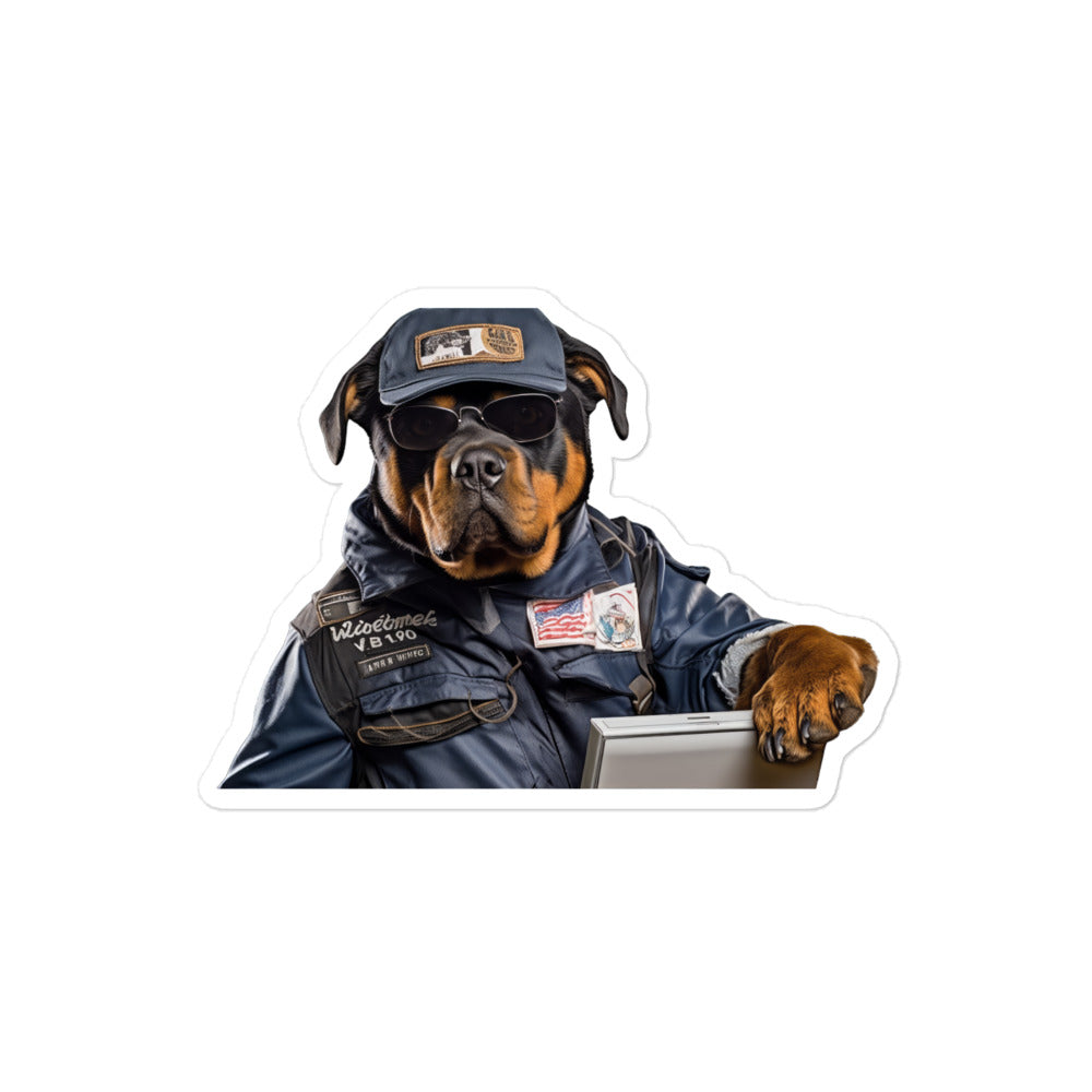 Rottweiler Mail Carrier Sticker - Stickerfy.ai