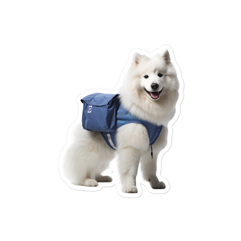 Samoyed Mail Carrier Sticker - Stickerfy.ai