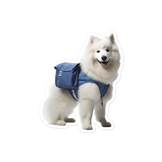 Samoyed Mail Carrier Sticker - Stickerfy.ai