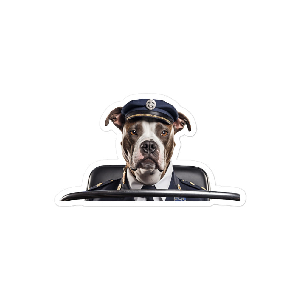 American Staffordshire Terrier Transit Operator Sticker - Stickerfy.ai