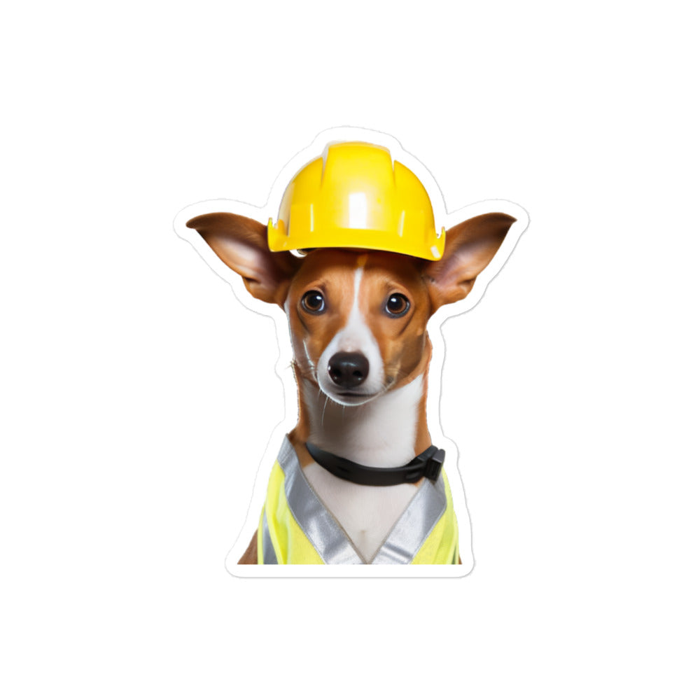 Basenji Contractor Sticker - Stickerfy.ai