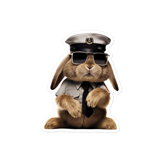American Fuzzy Lop Security Officer Bunny Sticker - Stickerfy.ai