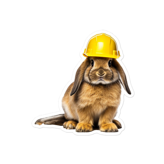 American Fuzzy Lop Contractor Bunny Sticker - Stickerfy.ai