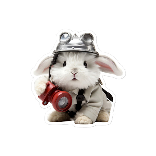 Angora Brave Firefighter Bunny Sticker - Stickerfy.ai