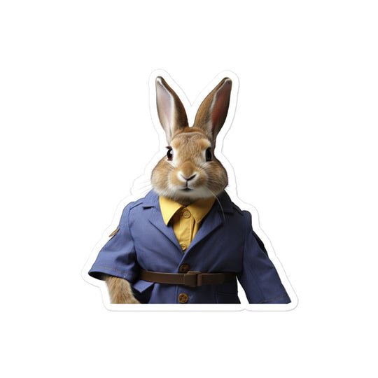 Belgian Hare Transit Operator Bunny Sticker - Stickerfy.ai