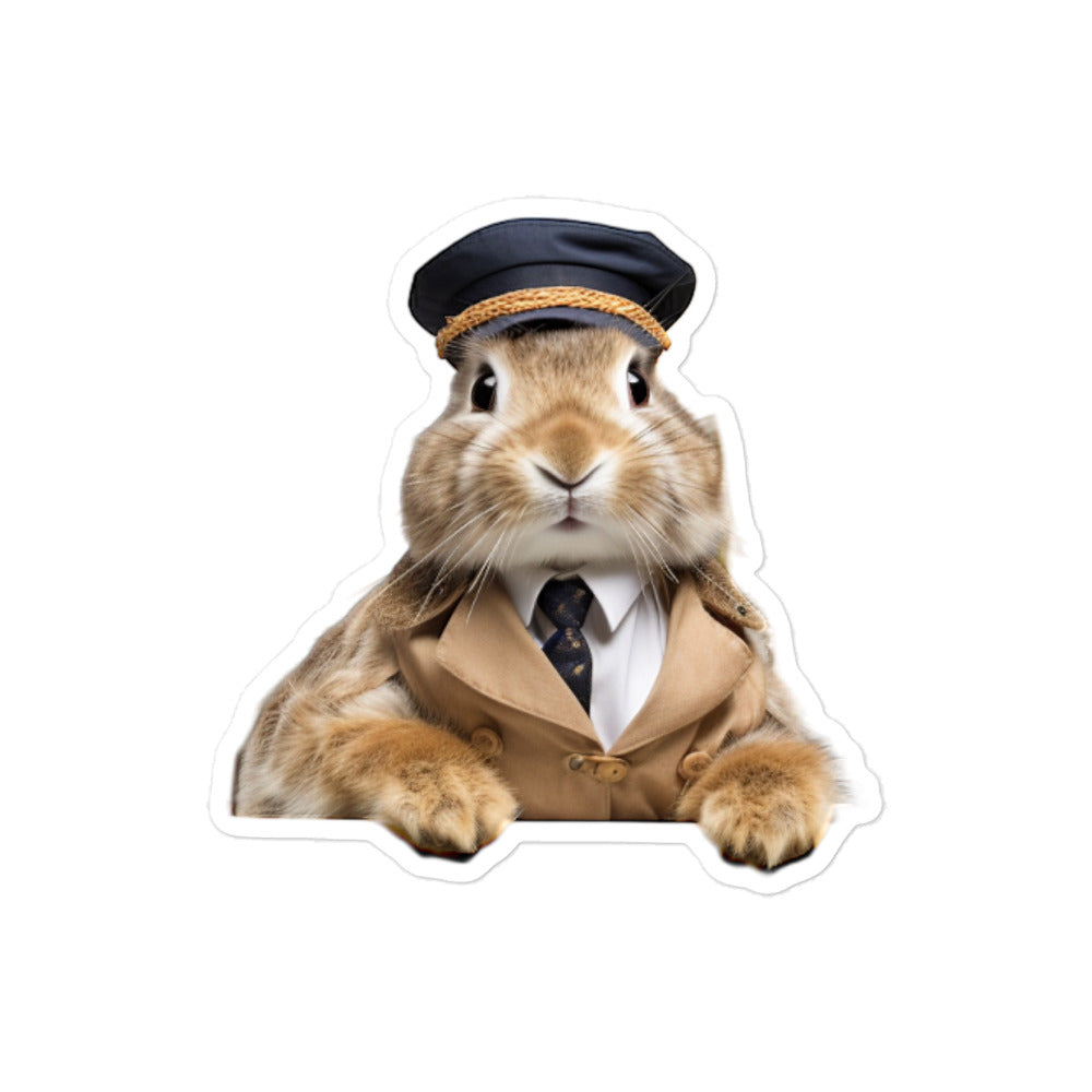 Belgian Hare Transit Operator Bunny Sticker - Stickerfy.ai