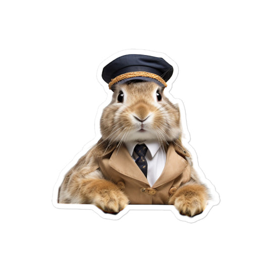 Belgian Hare Transit Operator Bunny Sticker - Stickerfy.ai