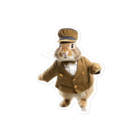 Belgian Hare Transit Operator Bunny Sticker - Stickerfy.ai