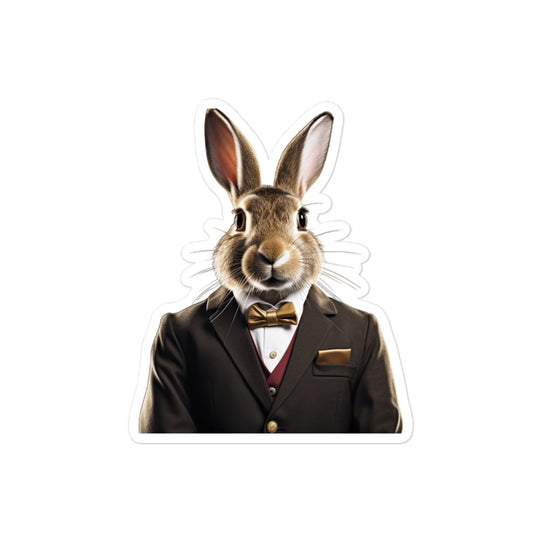 Belgian Hare Welcoming Hotel Bunny Sticker - Stickerfy.ai