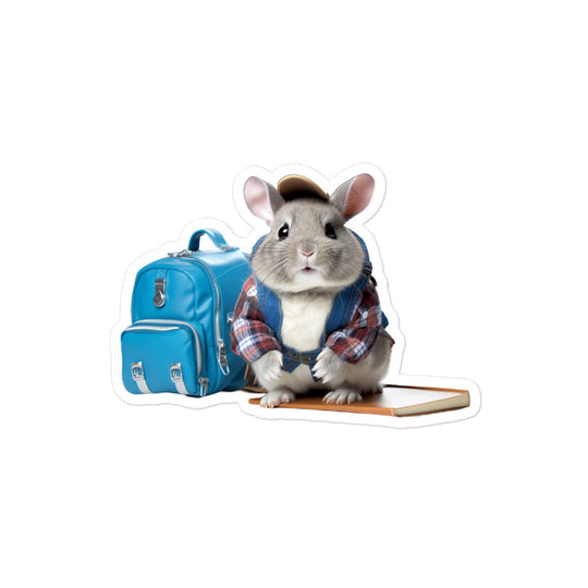Chinchilla Enthusiastic Student Bunny Sticker - Stickerfy.ai