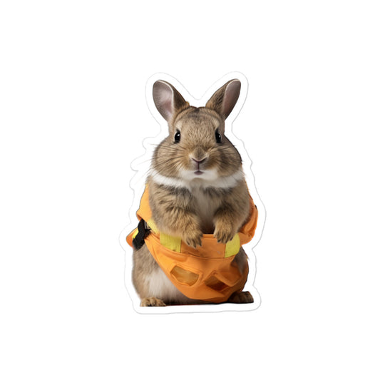 Chinchilla Contractor Bunny Sticker - Stickerfy.ai
